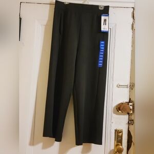 Adidas Black Wide Leg Elastic Waistband Pull On Logo Women Pants SZ L